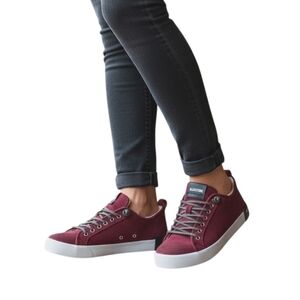 Blackstone QL60 Suede Sneaker Women Size 7 Maroon Burgundy Sherling Lined New